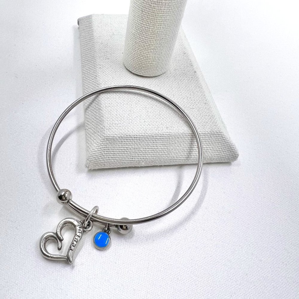 BSD – Revive Heart Charm Silver Tone Bracelet